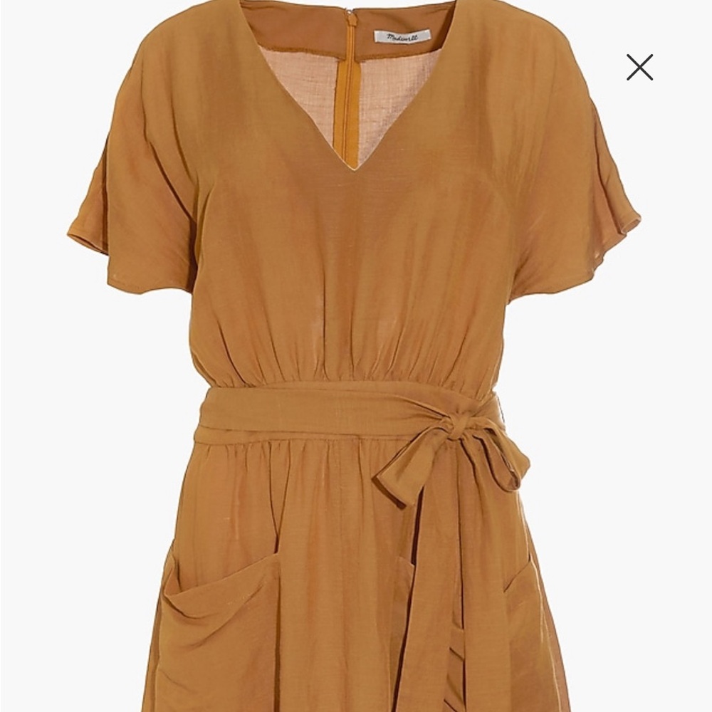 Madewell Gold Linen Dress